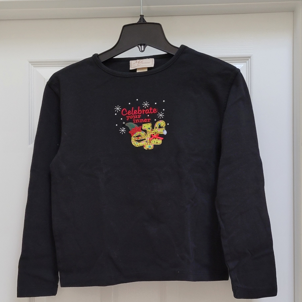 Holiday embellished top